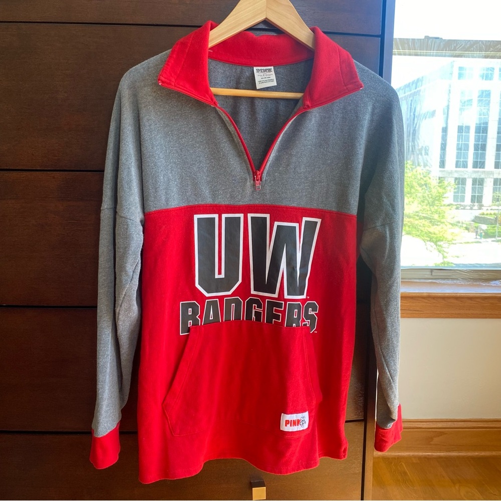 Victoria’s Secret Pink UW Badgers Quarterzip Sweatshirt XS